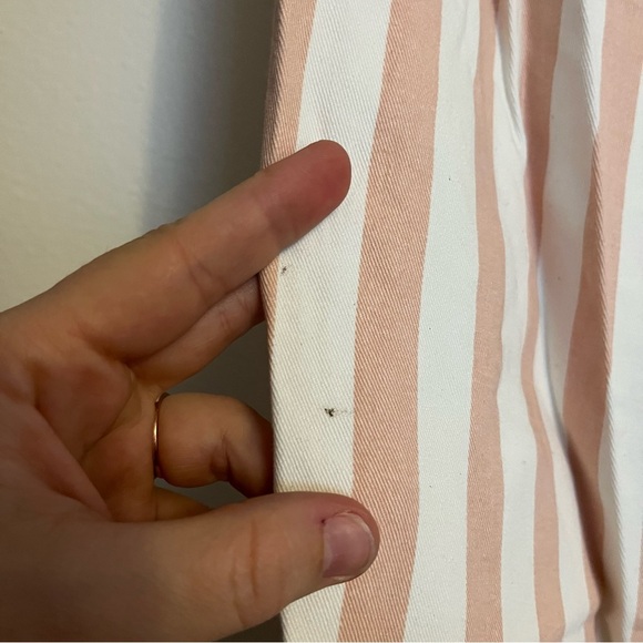 Forever 21 Women's Pink Stripped Straight Leg High Rise Pants Size Medium - Picture 8 of 14